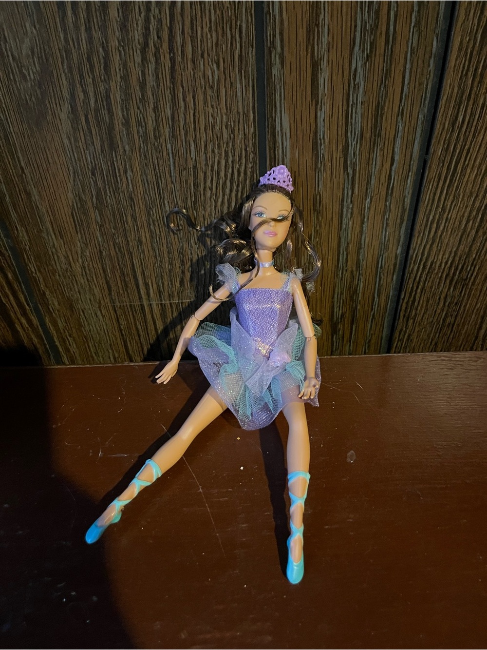 Barbie 12 Dancing Princesses Isla Doll Purple Tutu Choker Blue Shoes